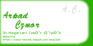 arpad czmor business card